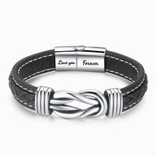 Cargar imagen en el visor de la galería, Pulsera de cuero para hombre - Love you forever - Moroveta