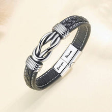 Cargar imagen en el visor de la galería, Pulsera de cuero para hombre - Love you forever - Moroveta