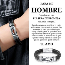 Cargar imagen en el visor de la galería, Pulsera de cuero para hombre - Love you forever - Moroveta