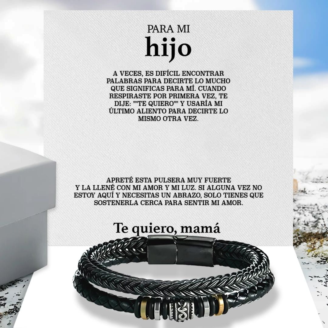 Pulsera de cuero - "Para mi hijo" - Moroveta