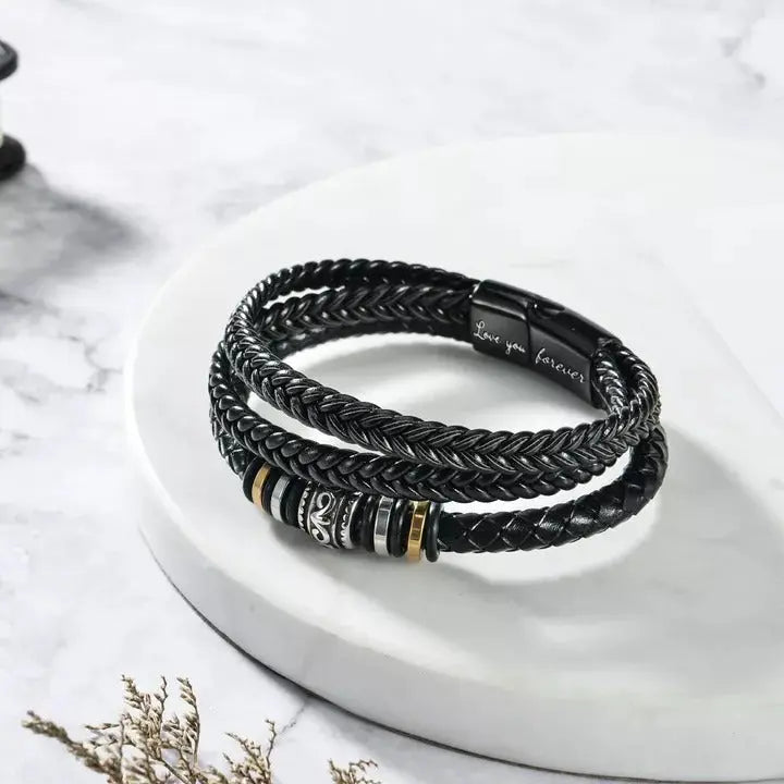 Pulsera de cuero Para mi hijo - "Te amo por siempre" - Moroveta