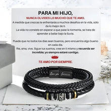 Cargar imagen en el visor de la galería, Pulsera de cuero Para mi hijo - &quot;Te amo por siempre&quot; - Moroveta