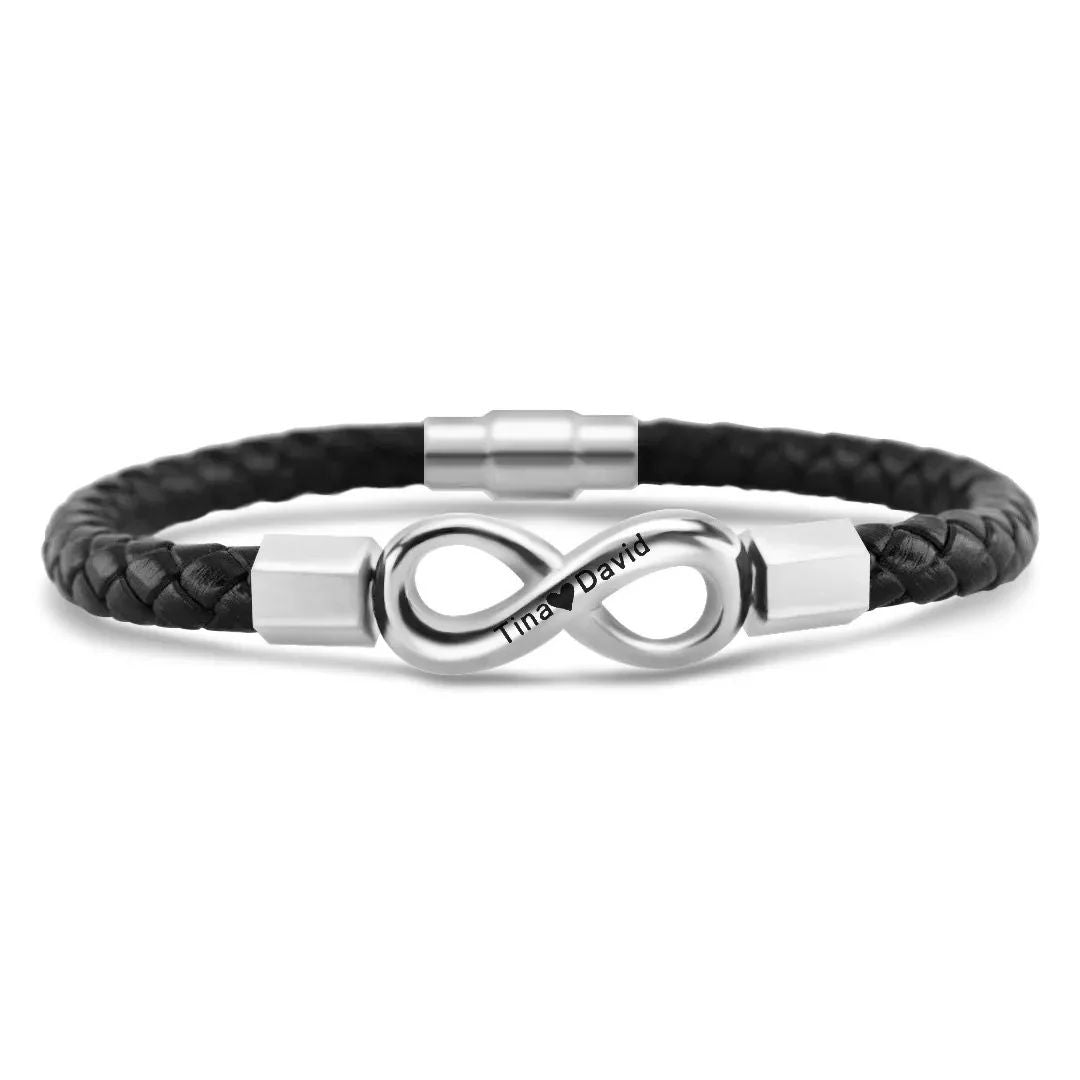 Pulsera de cuero personalizable - A mi amor - Moroveta