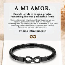 Cargar imagen en el visor de la galería, Pulsera de cuero personalizable - A mi amor - Moroveta