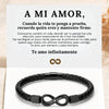 Pulsera de cuero personalizable - A mi amor - Moroveta