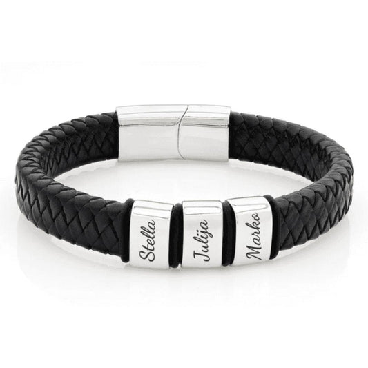 Pulsera de cuero personalizada con nombres - Moroveta