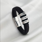 Pulsera de cuero personalizada con nombres - Moroveta