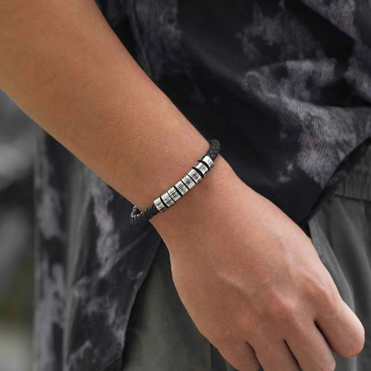 Pulsera de cuero personalizada para hombre - Moroveta