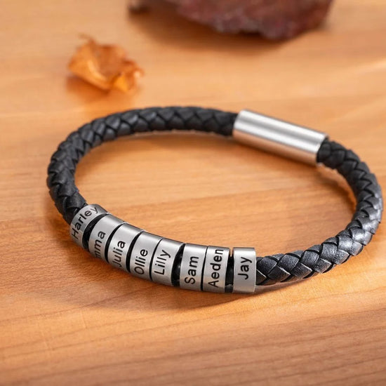 Pulsera de cuero personalizada para hombre - Moroveta