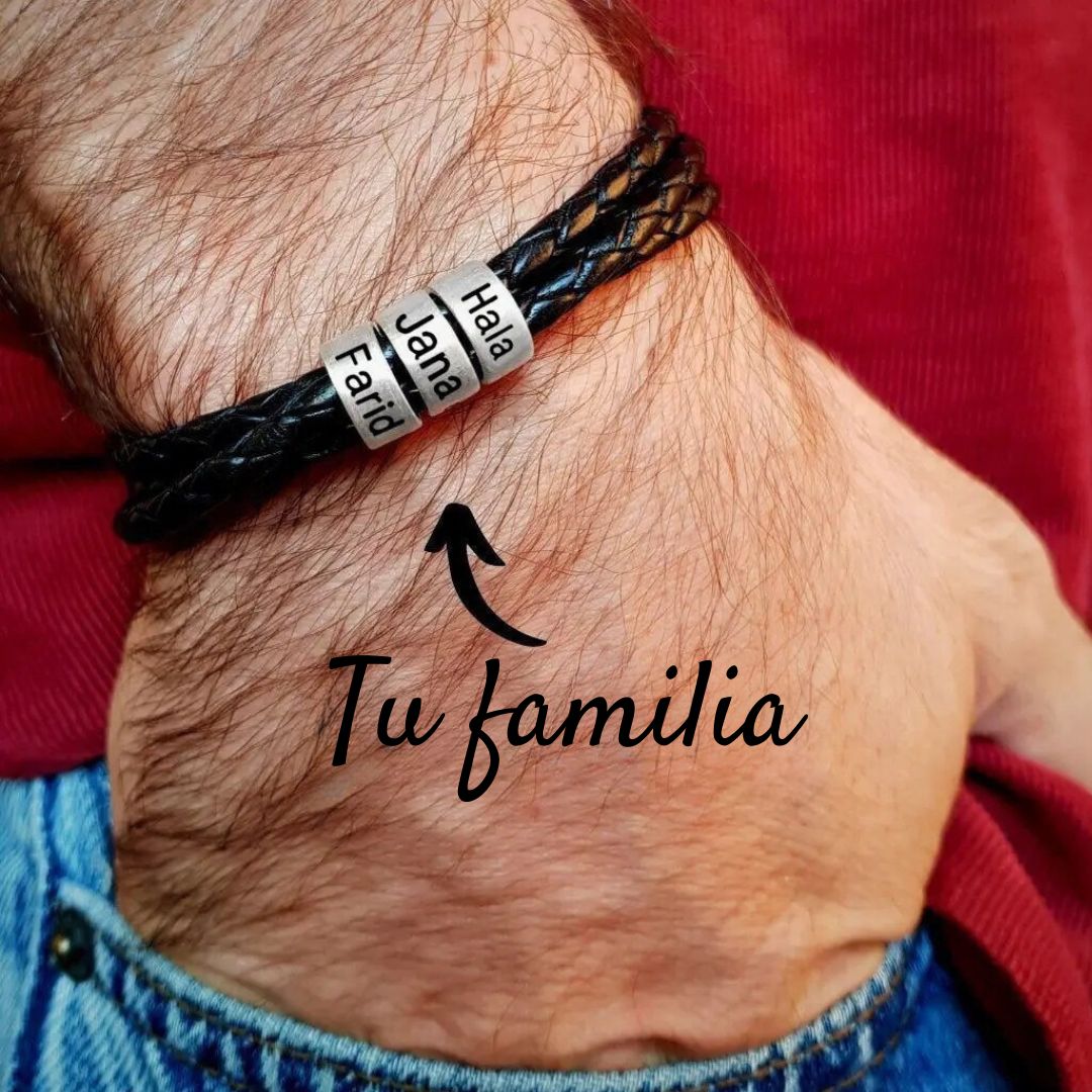 Pulsera de cuero personalizada para papá - Moroveta