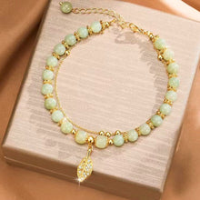 Cargar imagen en el visor de la galería, Pulsera de hoja y piedra jade - Moroveta