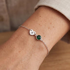 Pulsera de inicial con piedra de nacimiento - Moroveta