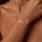 Pulsera de inicial con piedra de nacimiento - Moroveta