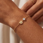 Pulsera de inicial con piedra de nacimiento - Moroveta