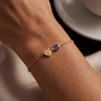 Pulsera de inicial con piedra de nacimiento - Moroveta
