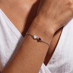 Pulsera de inicial con piedra de nacimiento - Moroveta