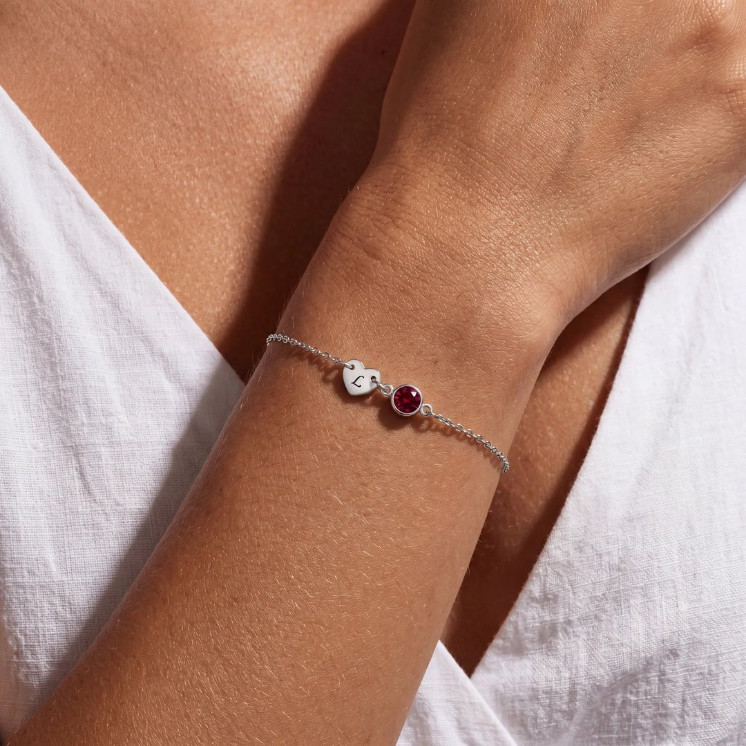 Pulsera de inicial con piedra de nacimiento - Moroveta