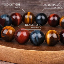 Cargar imagen en el visor de la galería, Pulsera de piedras naturales &quot;3 ojos&quot; - Moroveta