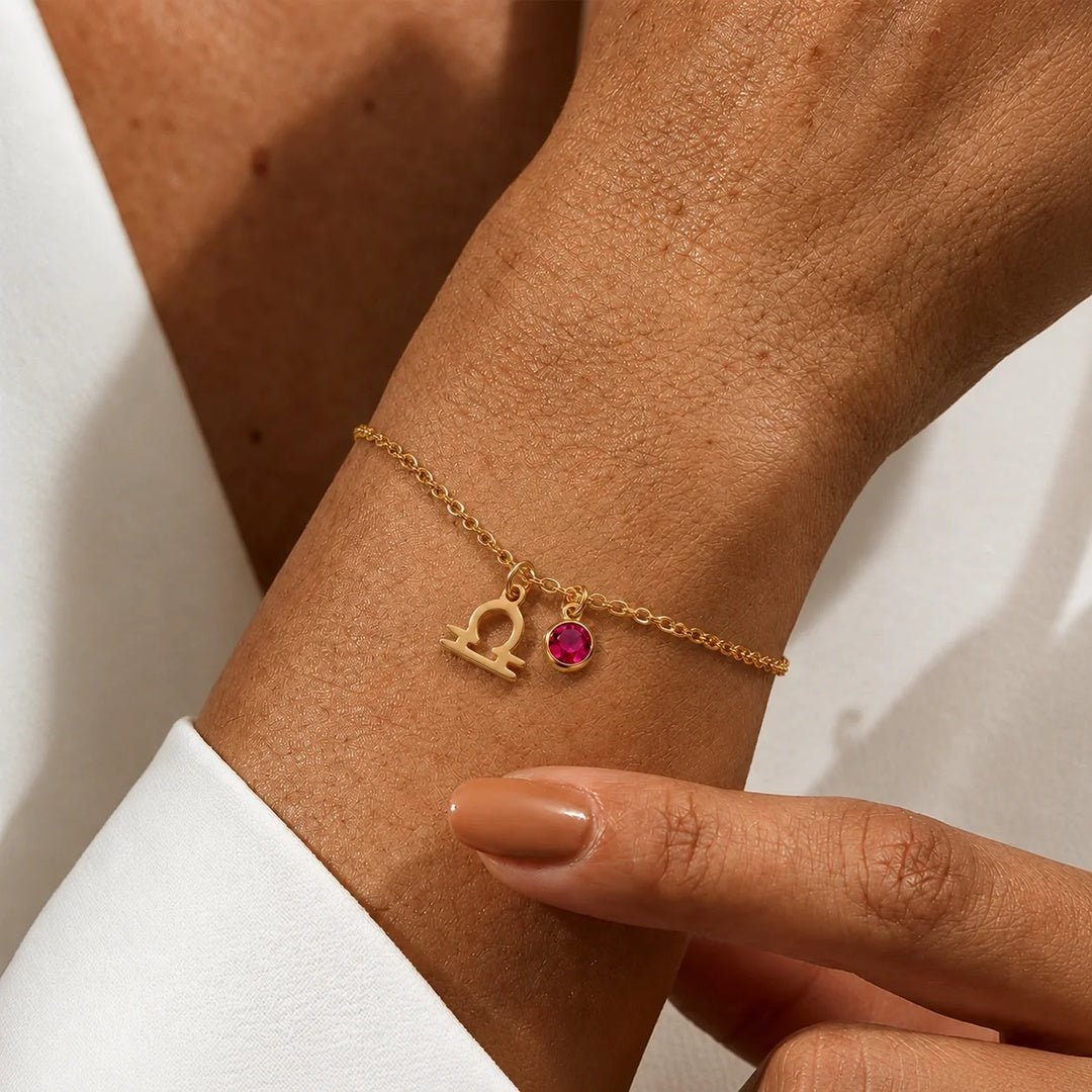 Pulsera del Zodíaco y piedra de nacimiento - Moroveta