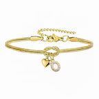 Pulsera dorada con inicial y dije de corazón - Moroveta