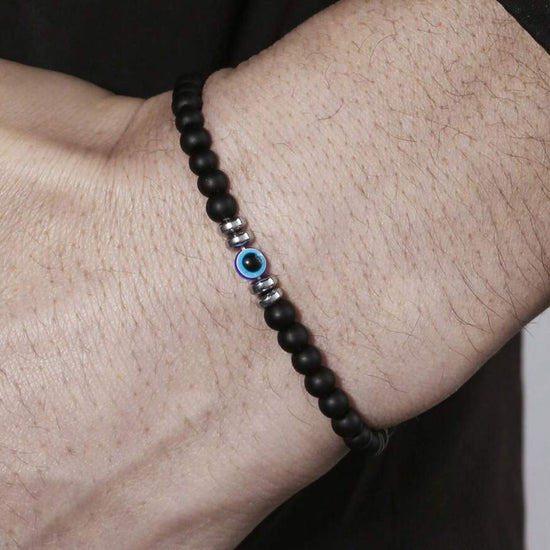 Pulsera elástica de obsidiana con ojo turco - Moroveta