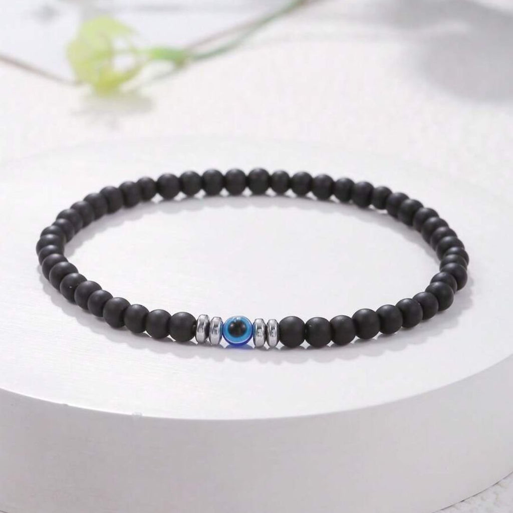 Pulsera elástica de obsidiana con ojo turco - Moroveta