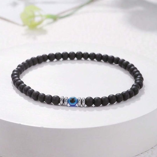 Pulsera elástica de obsidiana con ojo turco - Moroveta