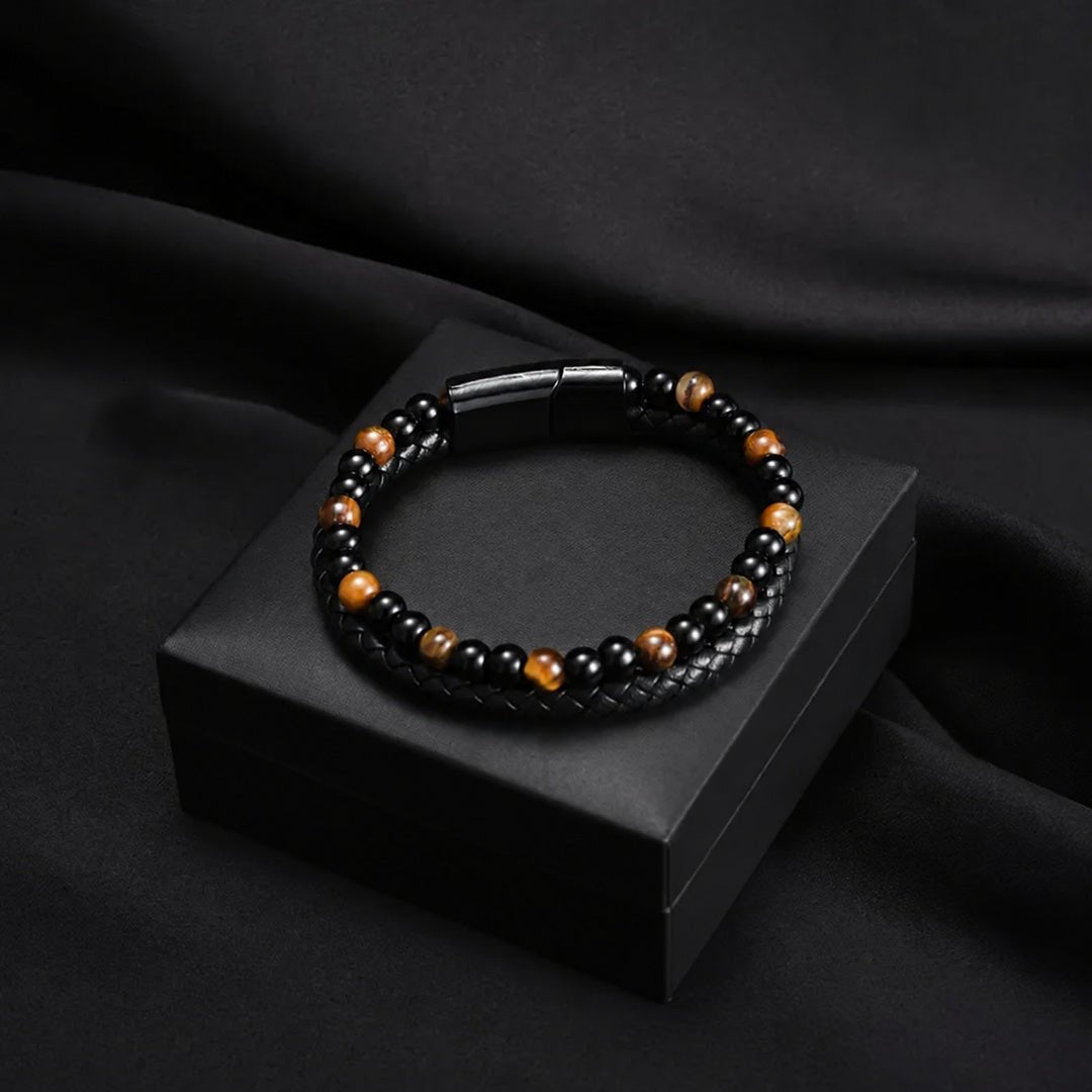 Pulsera Escudo con ojo de tigre - Para mi Hijo - Moroveta