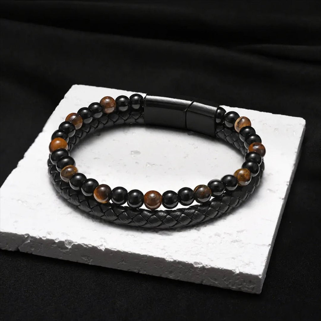 Pulsera Escudo con ojo de tigre - Para mi Hijo - Moroveta