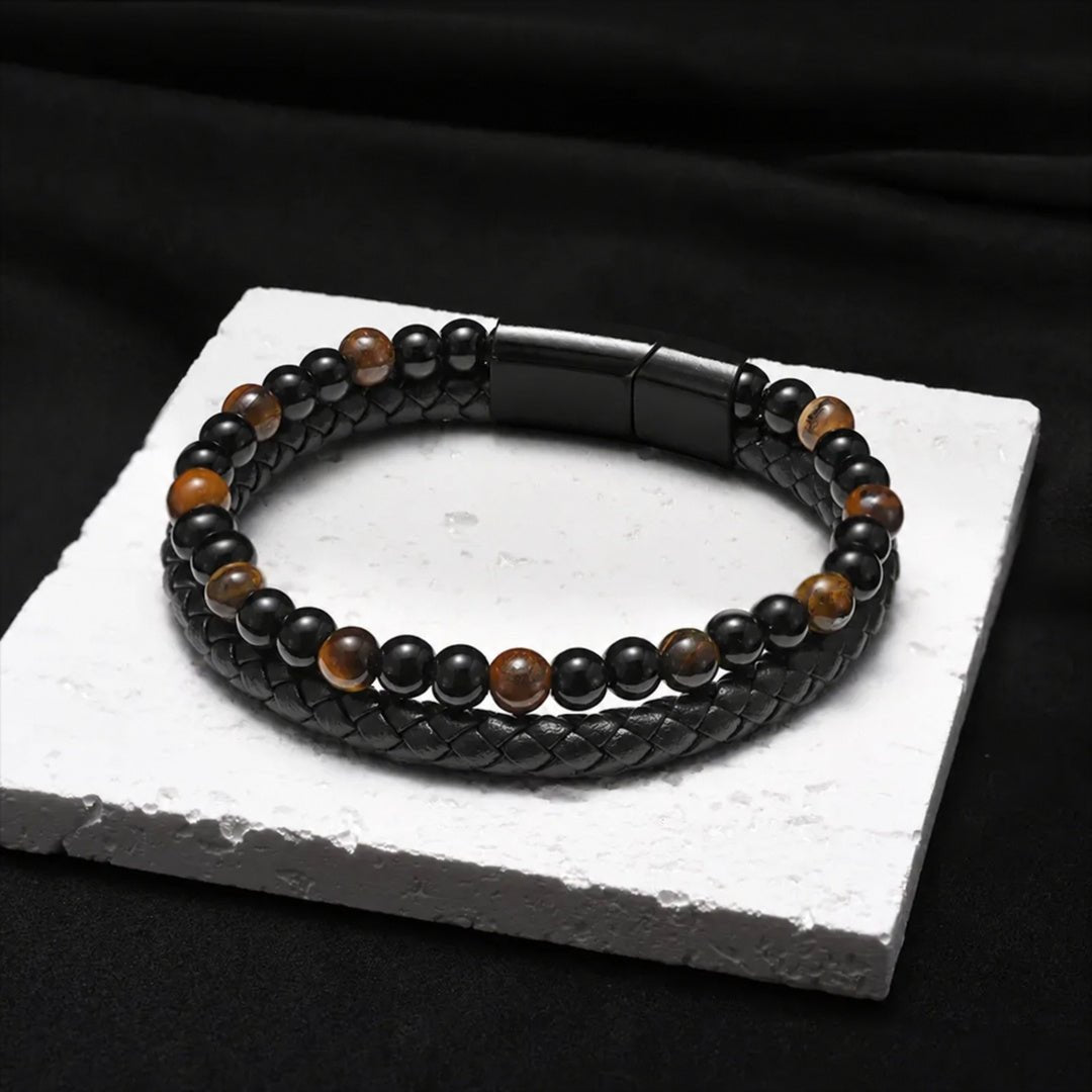 Pulsera Escudo con ojo de tigre - Para mi Hijo - Moroveta