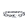 Pulsera grabada - A mi amor: pulsera plateada trenzada con cierre y nombres 
