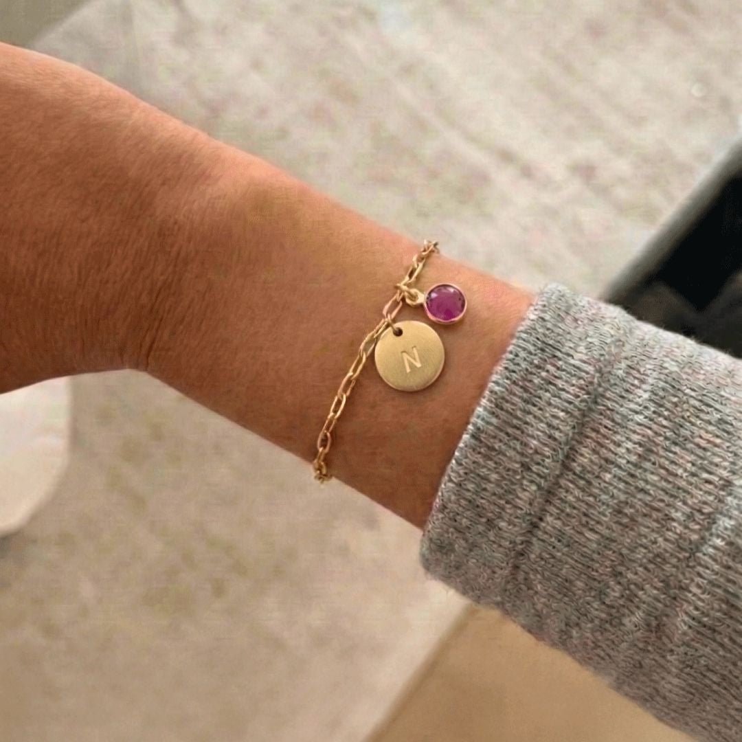 Pulsera Grabada con Piedra Natural - Moroveta