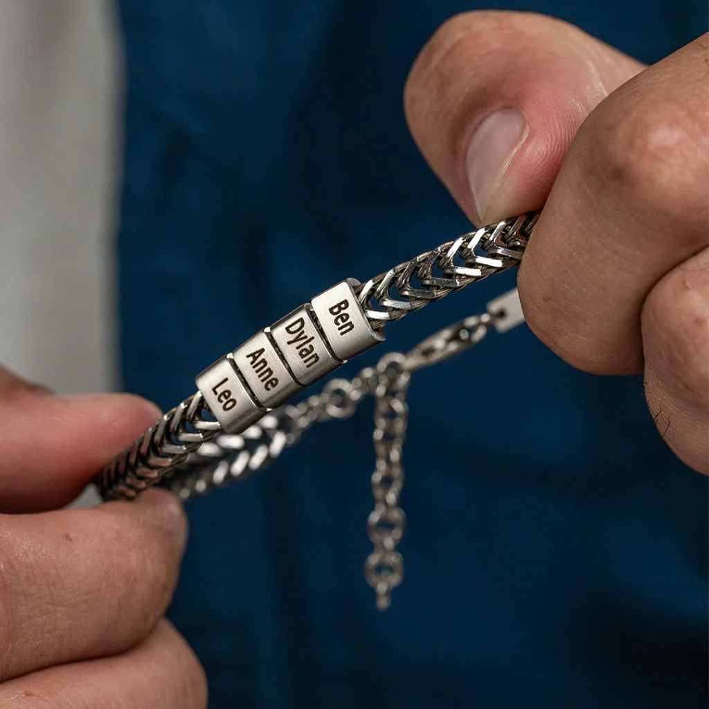 Pulsera grabada para hombre de acero inoxidable - Moroveta