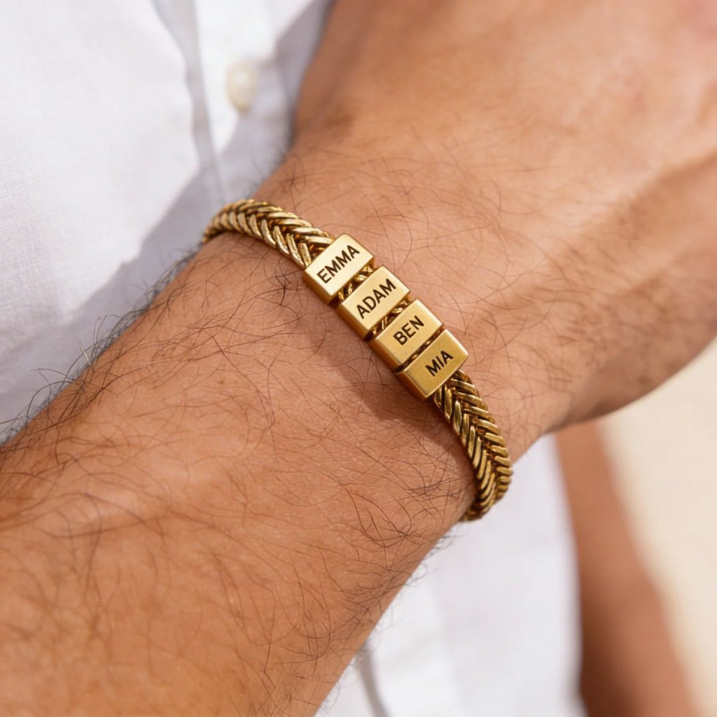 Pulsera grabada para hombre de acero inoxidable - Moroveta