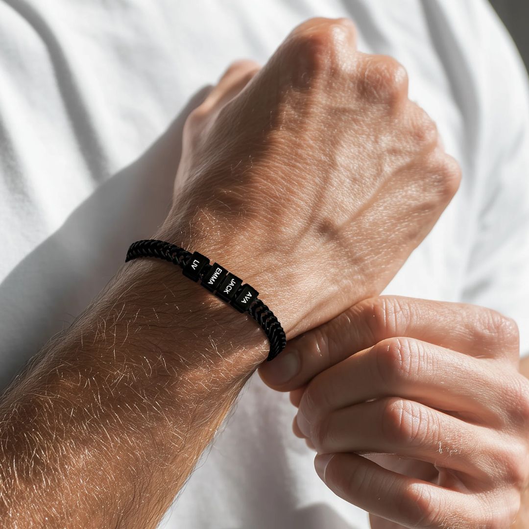 Pulsera grabada para hombre de acero inoxidable - Moroveta
