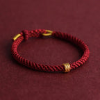 Pulsera Hilo rojo del destino con cuenta Dorada - Moroveta