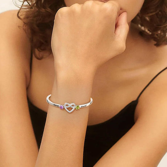 Pulsera Juntos por Siempre - Con nombres y piedras de nacimiento personalizadas - Moroveta