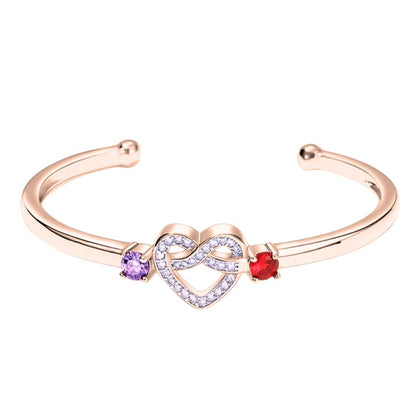 Pulsera Juntos por Siempre - Con nombres y piedras de nacimiento personalizadas - Moroveta