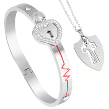 Cargar imagen en el visor de la galería, Pulsera llave del corazón con collar - Moroveta