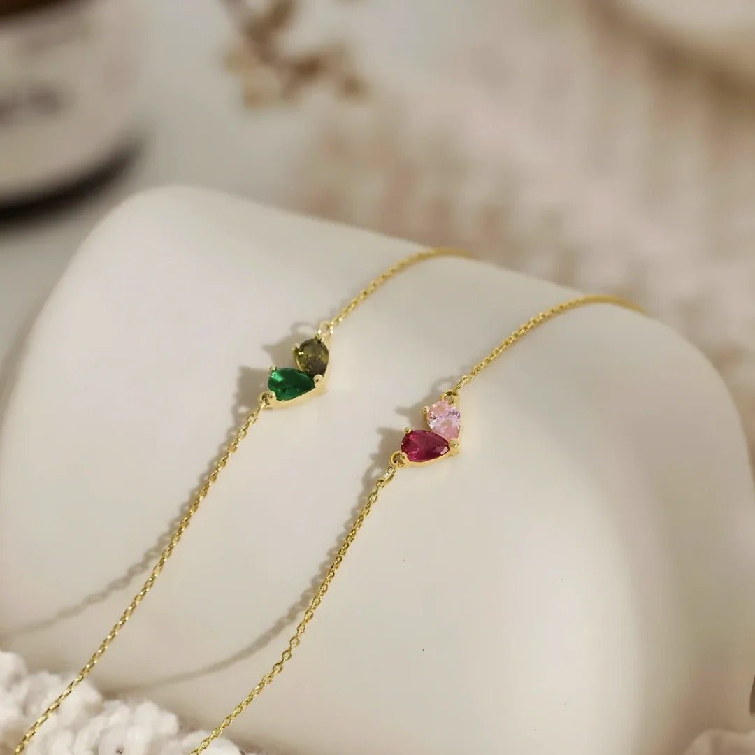 Pulsera mitades con piedras de nacimiento - Moroveta
