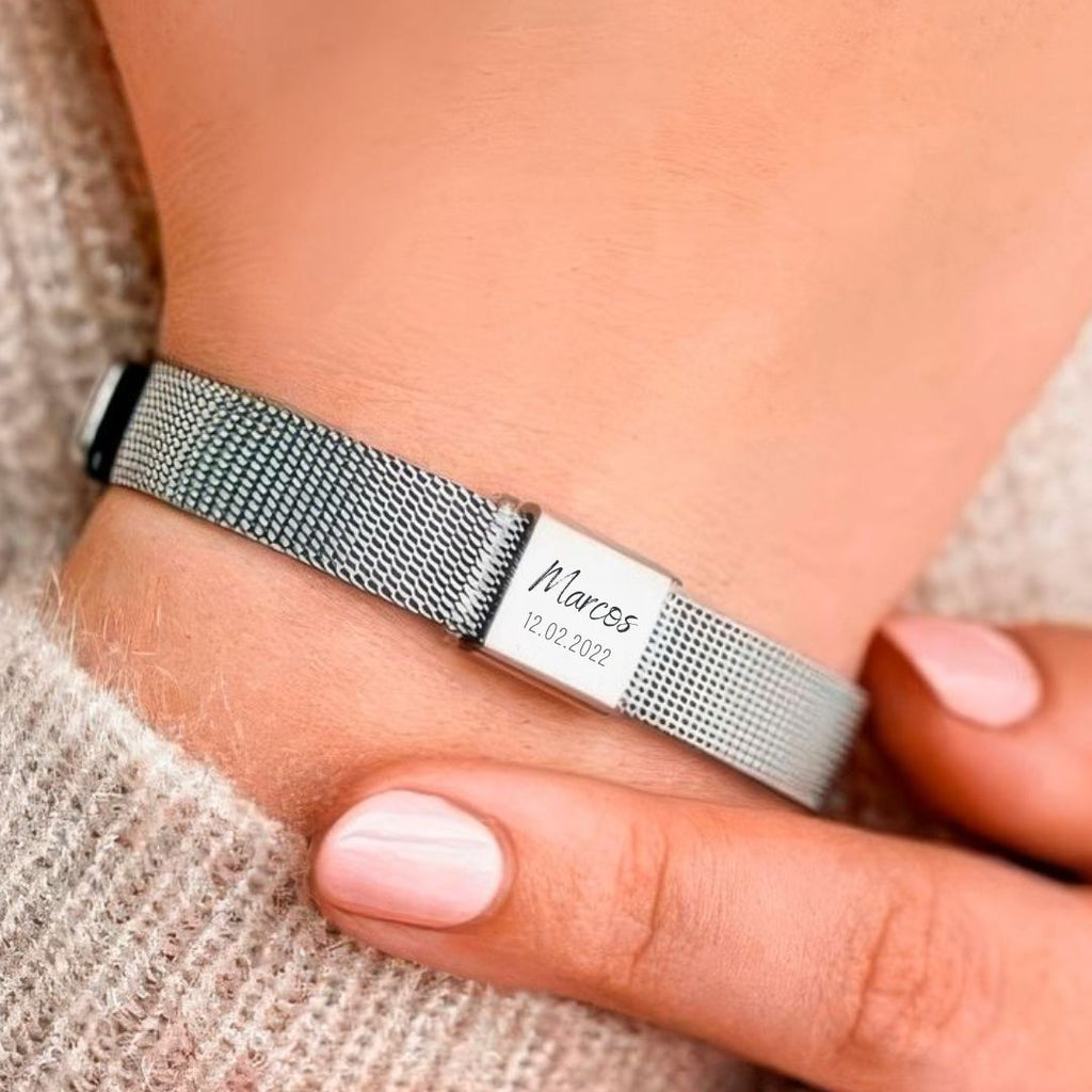 Pulsera personalizable con nombre o fecha especial - Moroveta