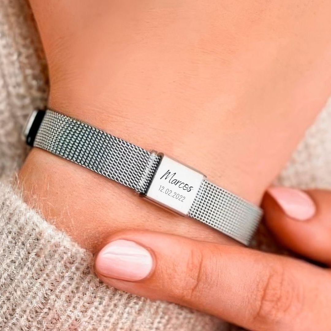 Pulsera personalizable con nombre o fecha especial - Moroveta