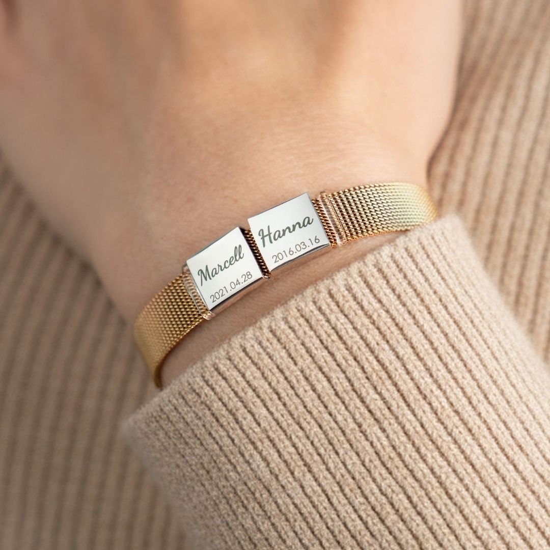 Pulsera personalizable con nombre o fecha especial - Moroveta