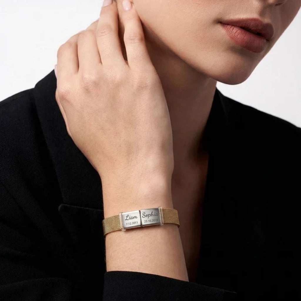 Pulsera personalizable con nombre o fecha especial - Moroveta