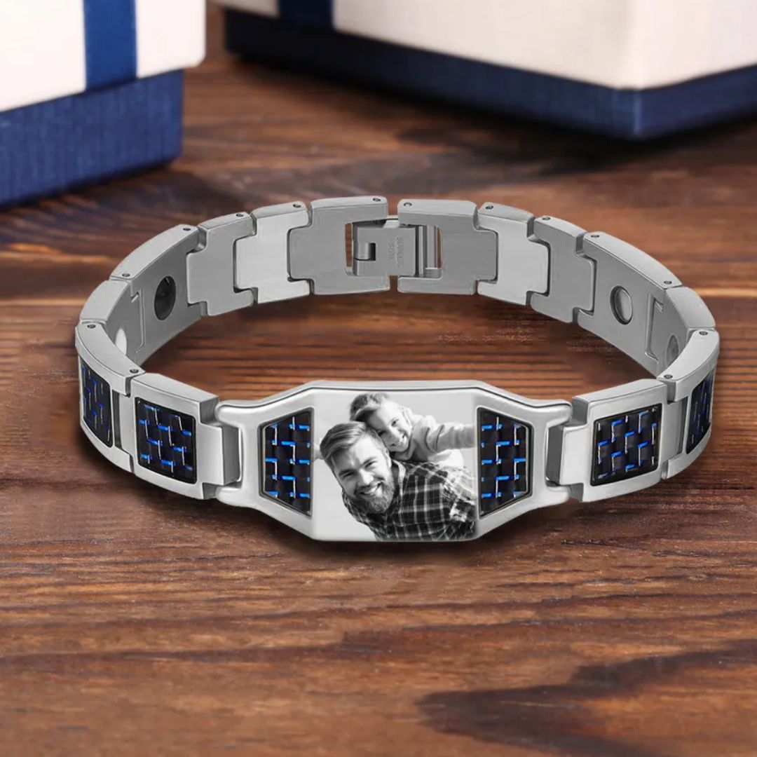 Pulsera personalizada con foto grabada para hombre - Moroveta