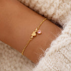 Pulsera personalizada con inicial y dije de corazón - Moroveta