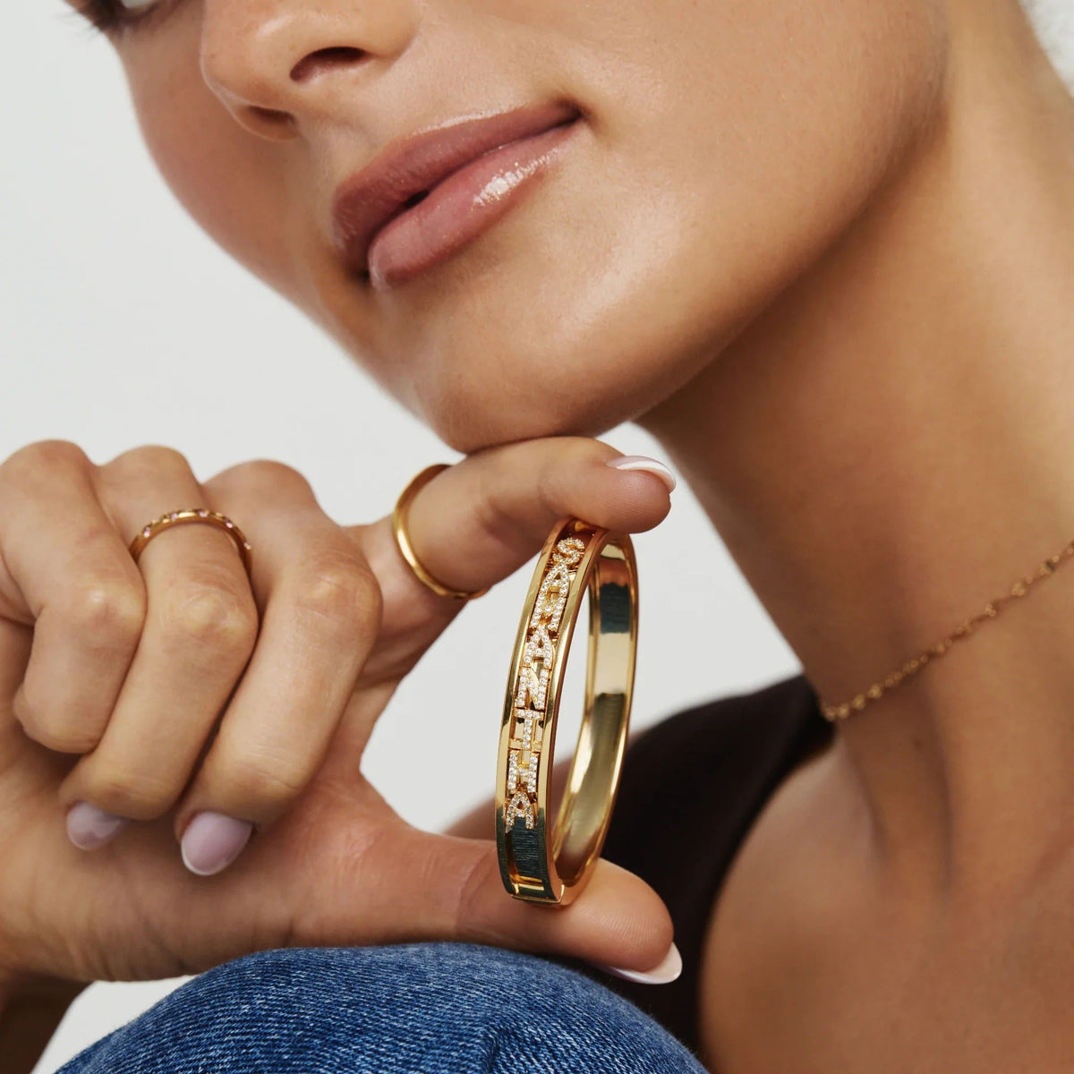 Pulsera personalizada con nombre brillante - Moroveta