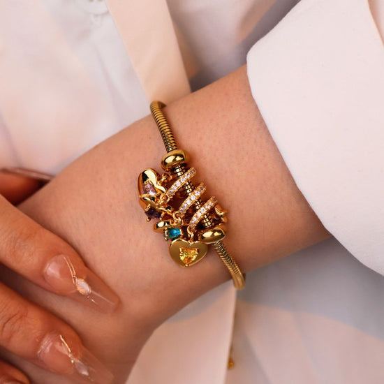 Pulsera Personalizada con Nombres y Piedras de Nacimiento - Moroveta