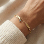 Pulsera personalizada con nombres y piedras de nacimiento - Moroveta