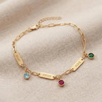Pulsera personalizada con nombres y piedras de nacimiento - Moroveta